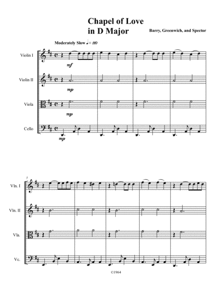 Chapel Of Love (arr. Thomas Strauch)