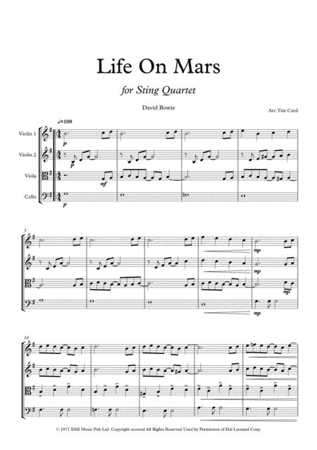 Life On Mars (arr. Tim Curd)