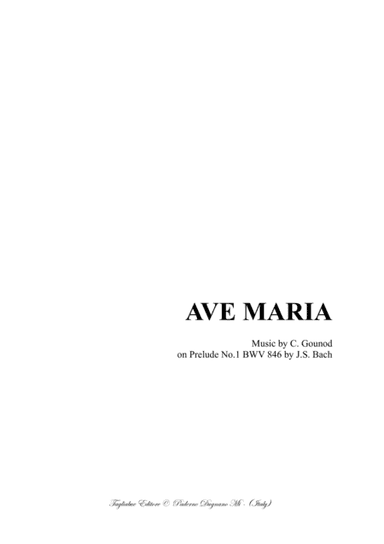 AVE MARIA - Bach-Gounod - For Alto, or Bariton and Piano (arr. Renato Tagliabue)