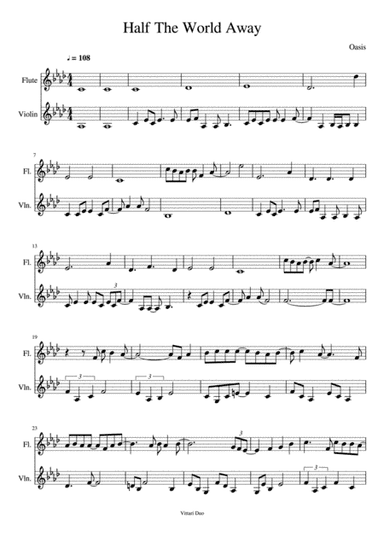 Half The World Away (arr. Nia Squirrell, Vittari Duo)