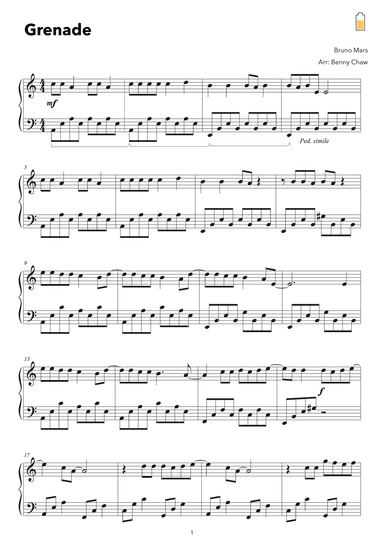 Grenade (arr. Benny Chaw)