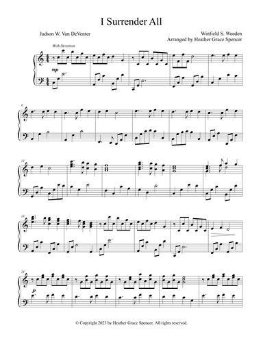 I Surrender All (arr. Heather Grace Spencer)