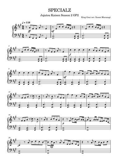 Specialz (arr. Susan Murasugi)