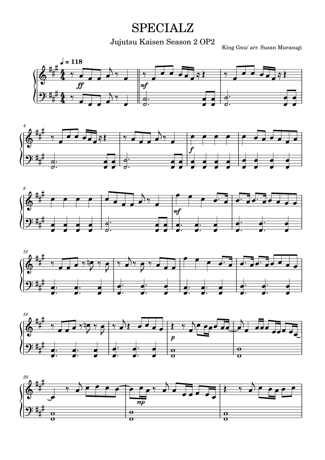 Specialz (arr. Susan Murasugi)