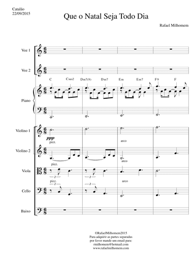 May Christmas be every day (Que o natal seja todo dia) - Score Only