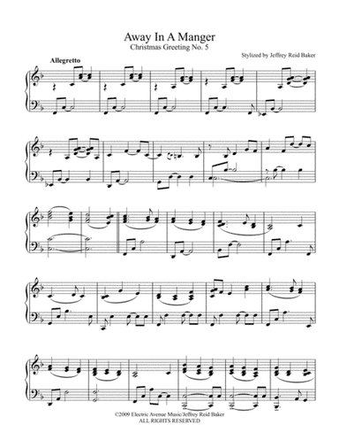 Away In A Manger Stylized by Jeffrey Reid Baker (arr. JRB Music Publishing)