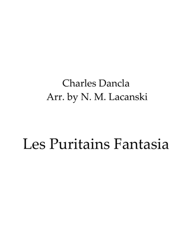 Les Puritains Fantasia (arr. Nick Lacanski)