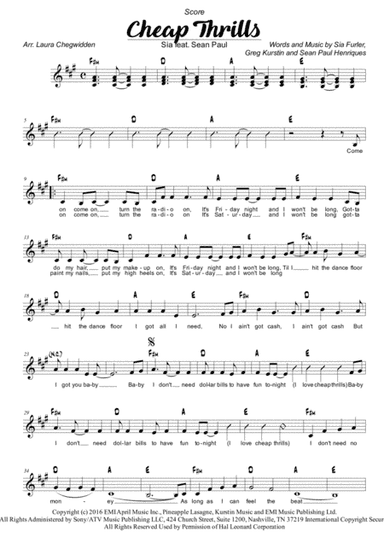 Cheap Thrills (arr. Laura Chegwidden)