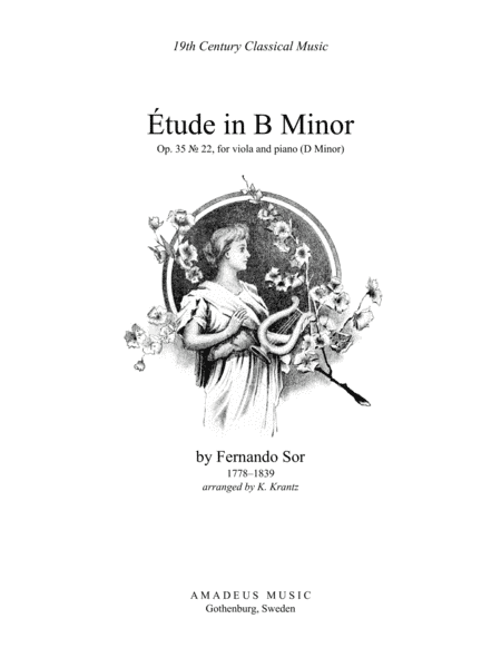 Étude (study) in D Minor Op. 35 No. 22 for viola and easy piano (arr. K. Krantz)