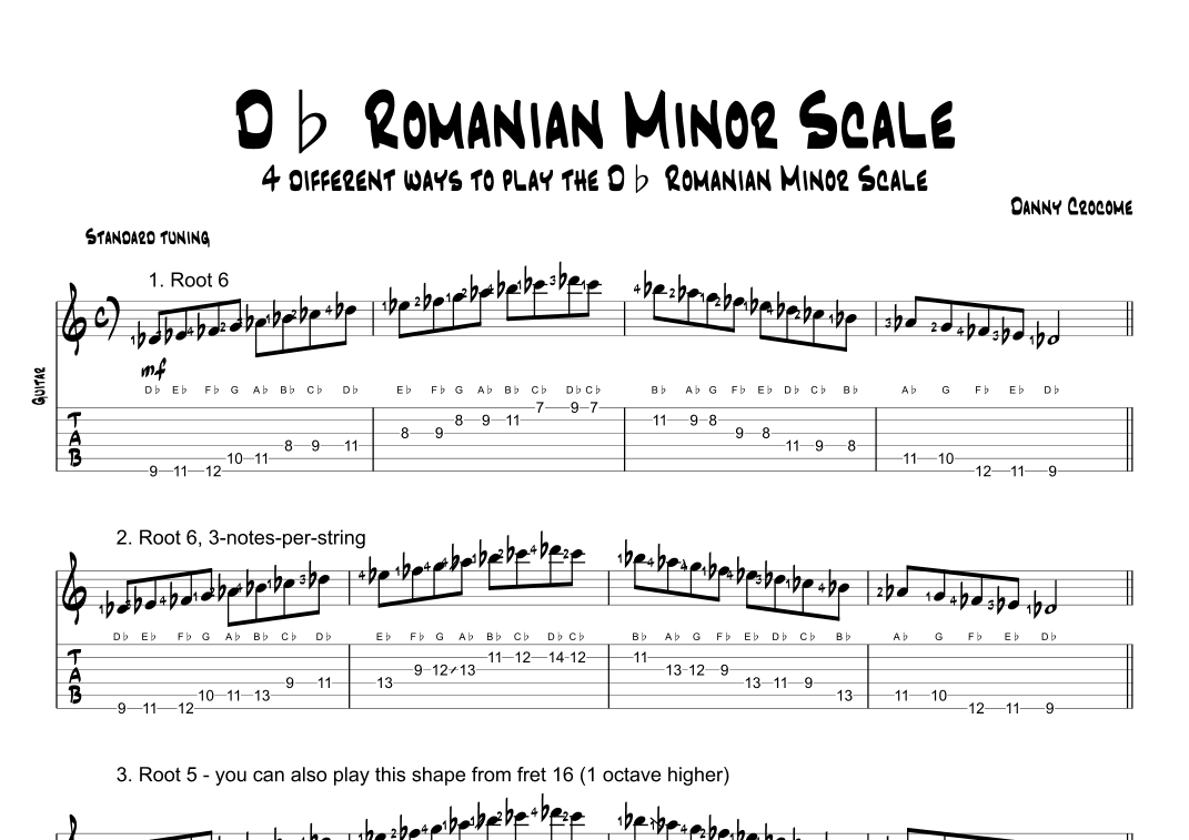 Db Romanian Minor Scale (4 Ways to Play)