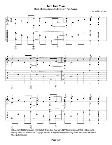Turn! Turn! Turn! (to Everything There Is A Season) (arr. Steven King)