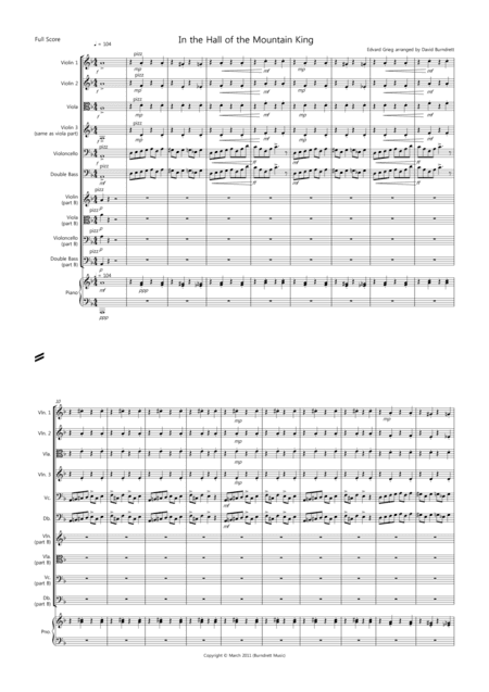 In the Hall of the Mountain King for Beginner and Advanced String Orchestra (arr. David Burndrett)