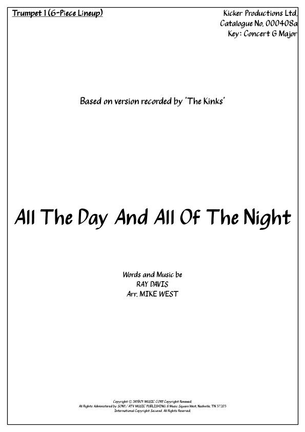 All Day And All Of The Night (arr. Michael Storeton-West)