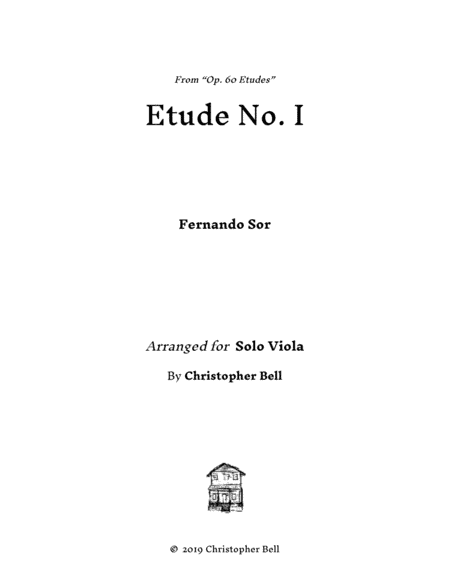 F. Sor - Op. 60 Etude No. 1 - Solo Viola (arr. Christopher Bell)