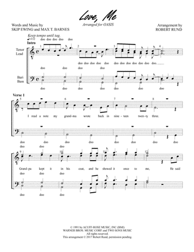 Love Me (arr. Robert Rund)