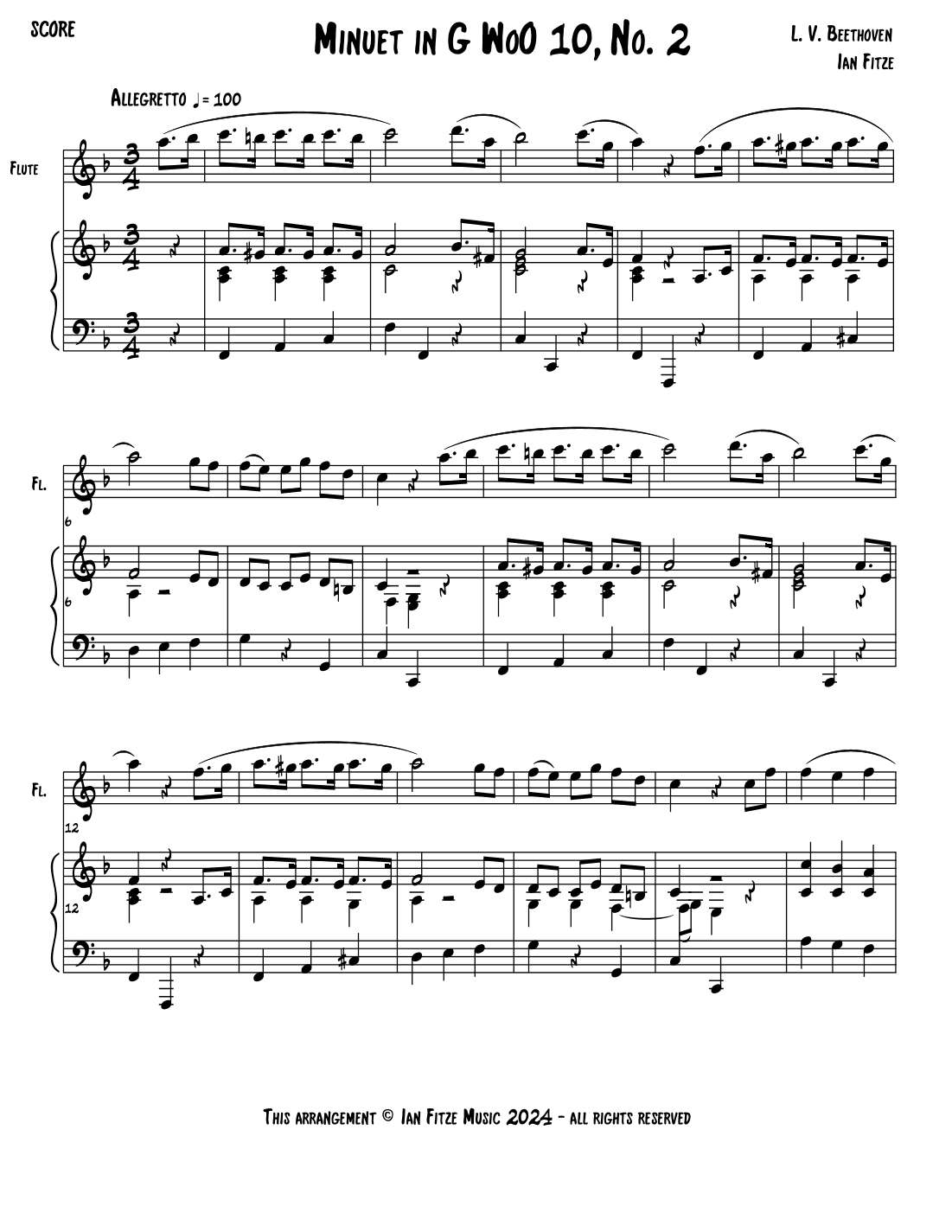 Minuet WoO 10, No. 2 (arr. Ian Fitze)