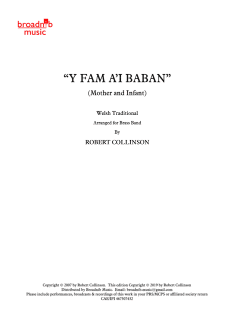 Y FAM A'I BABAN (Mother and Infant) (arr. Robert Collinson)