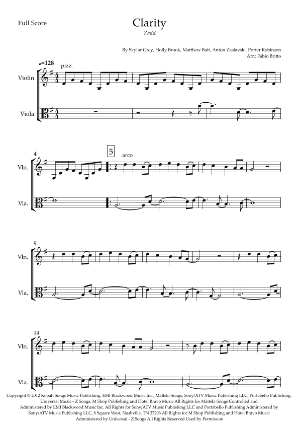 Clarity (arr. Fabio Britto)