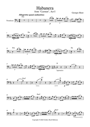 Habanera from "Carmen" (arr. Golden Skull Editions)