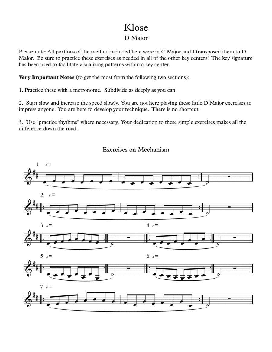 Klose and Kroepsch in D Major (arr. Robert Moody)