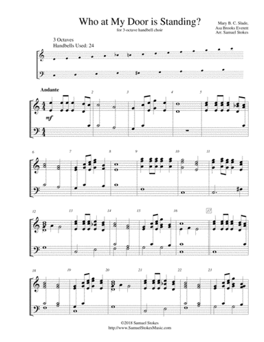 Who at My Door is Standing? - for 3-octave handbell choir (arr. Samuel Stokes)