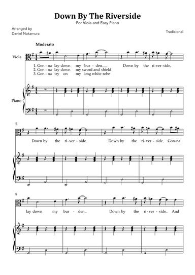 Down By The Riverside (For Viola Solo and Easy Piano) (arr. Daniel Nakamura)