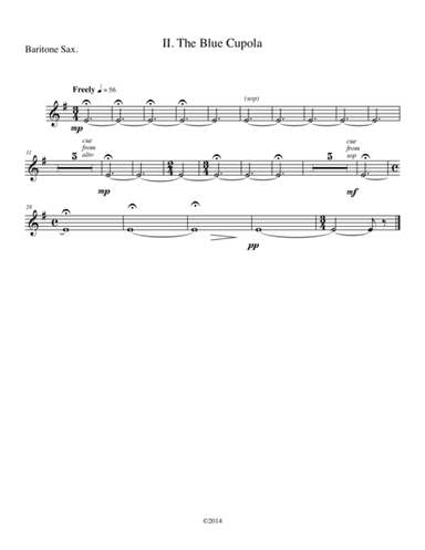 Mexican Fantasies for Sax Quartet, II. The Blue Cupola