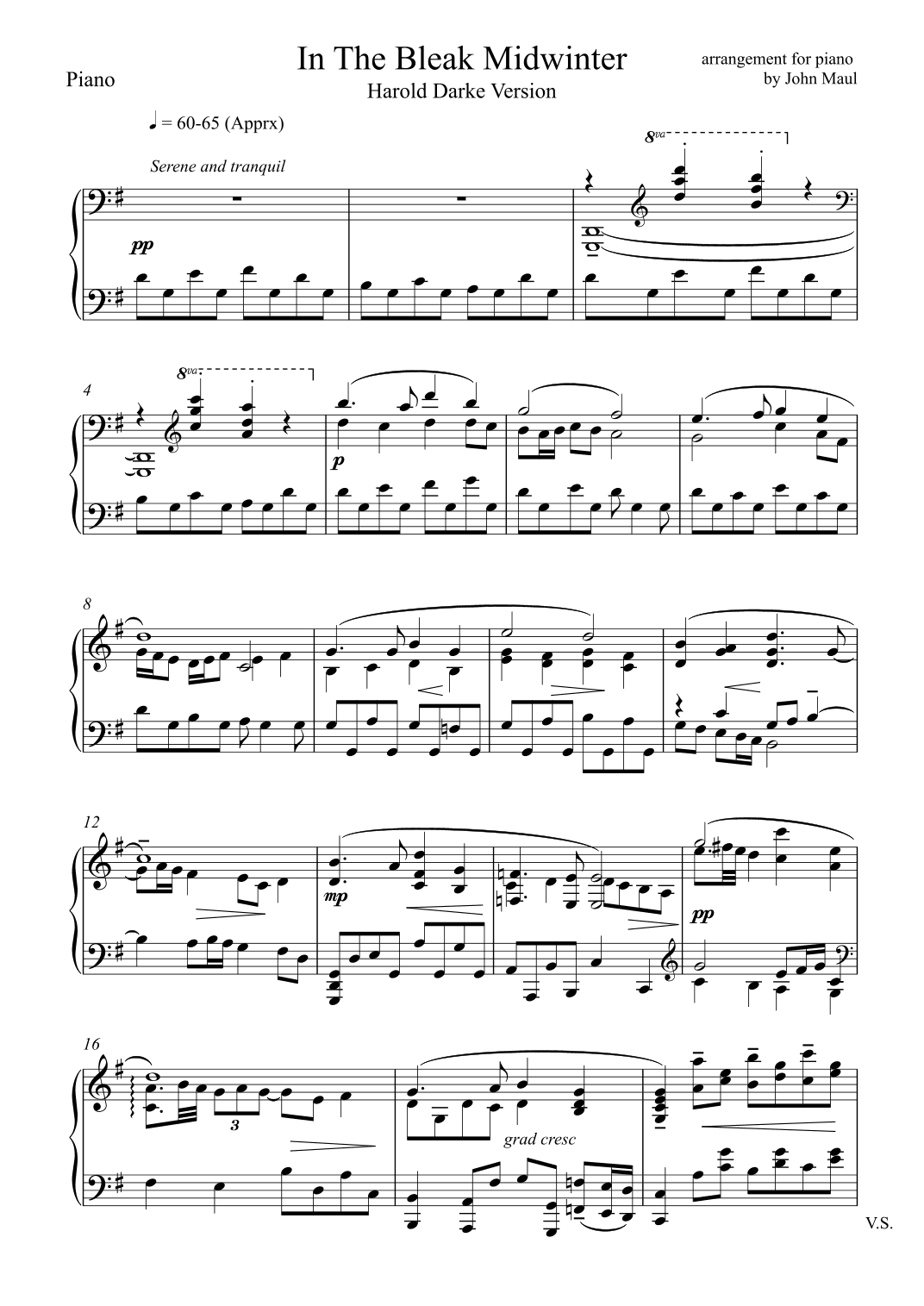 In The Bleak Midwinter (arr. John Maul)
