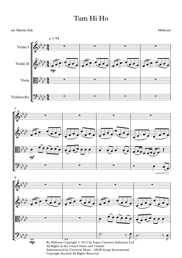 Tum Hi Ho (arr. Martin Ash)
