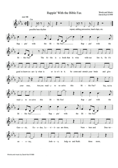 Rappin' With the Bible Fax (lead sheet)
