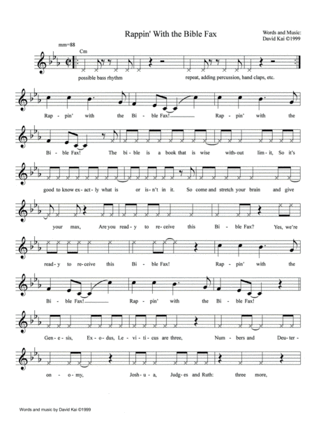 Rappin' With the Bible Fax (lead sheet)