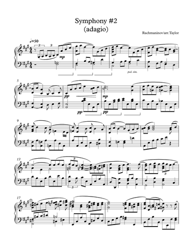 Rachmaninoff Second Symphony/III. Adagio (arr. Paul Taylor)