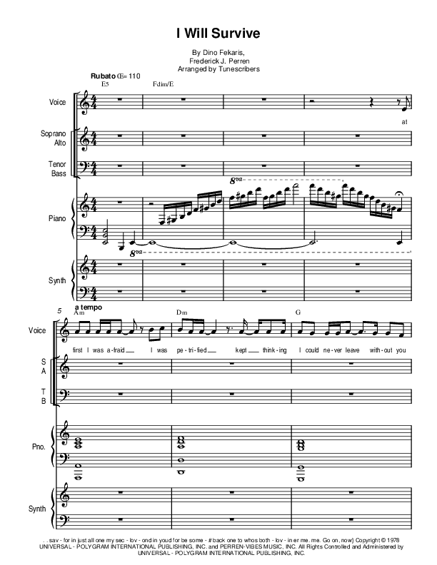 I Will Survive (arr. Tunescribers)