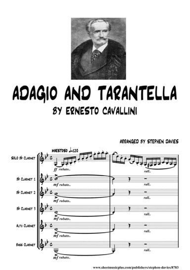 'Adagio And Tarantella' by Ernesto Cavallini for Solo Clarinet & Clarinet Quintet. (arr. Stephen Davies)