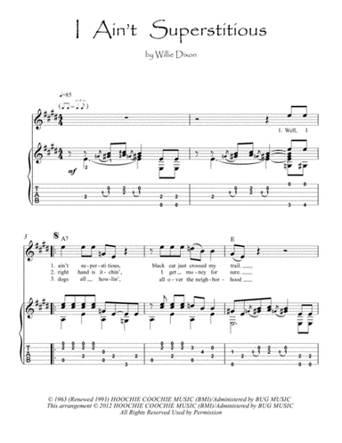I Ain't Superstitious (arr. PianoSheetNow)
