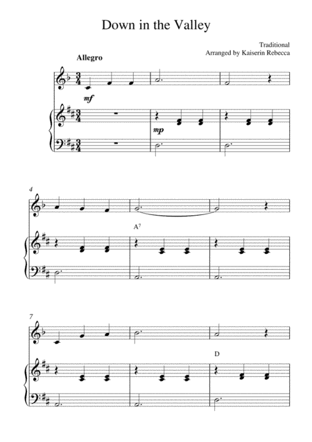 Down in the Valley (arr. Kaiserin Rebecca)