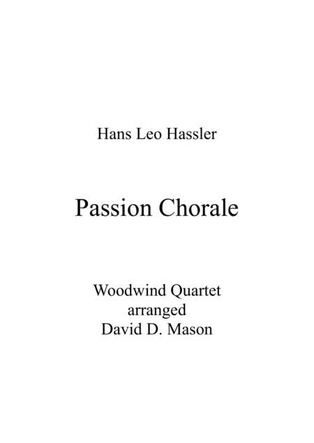 Passion Chorale (arr. David D. Mason)