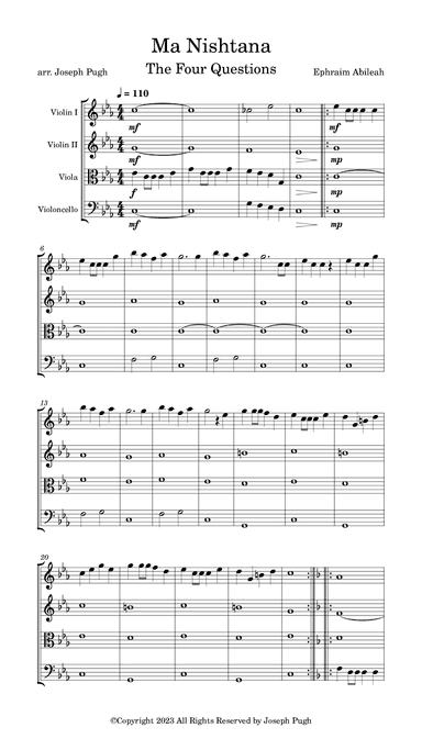 The Four Questions(Ma Nishtana) (arr. Joseph Pugh)