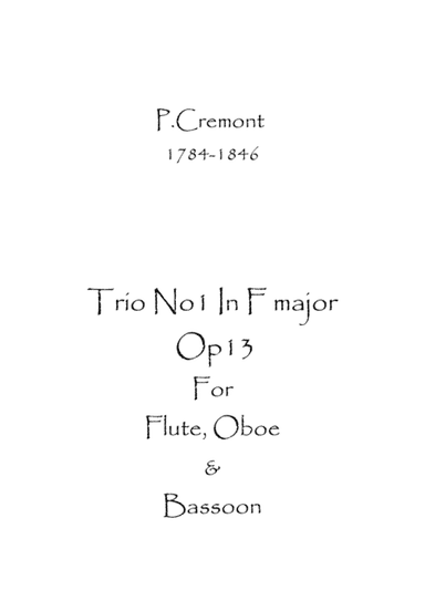 Trio No1 in F major. Op.13 (arr. Spence Bundy)