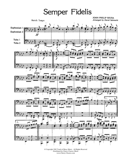 Sempre Fidelis March for Tuba Quartet (arr. David Sabourin)