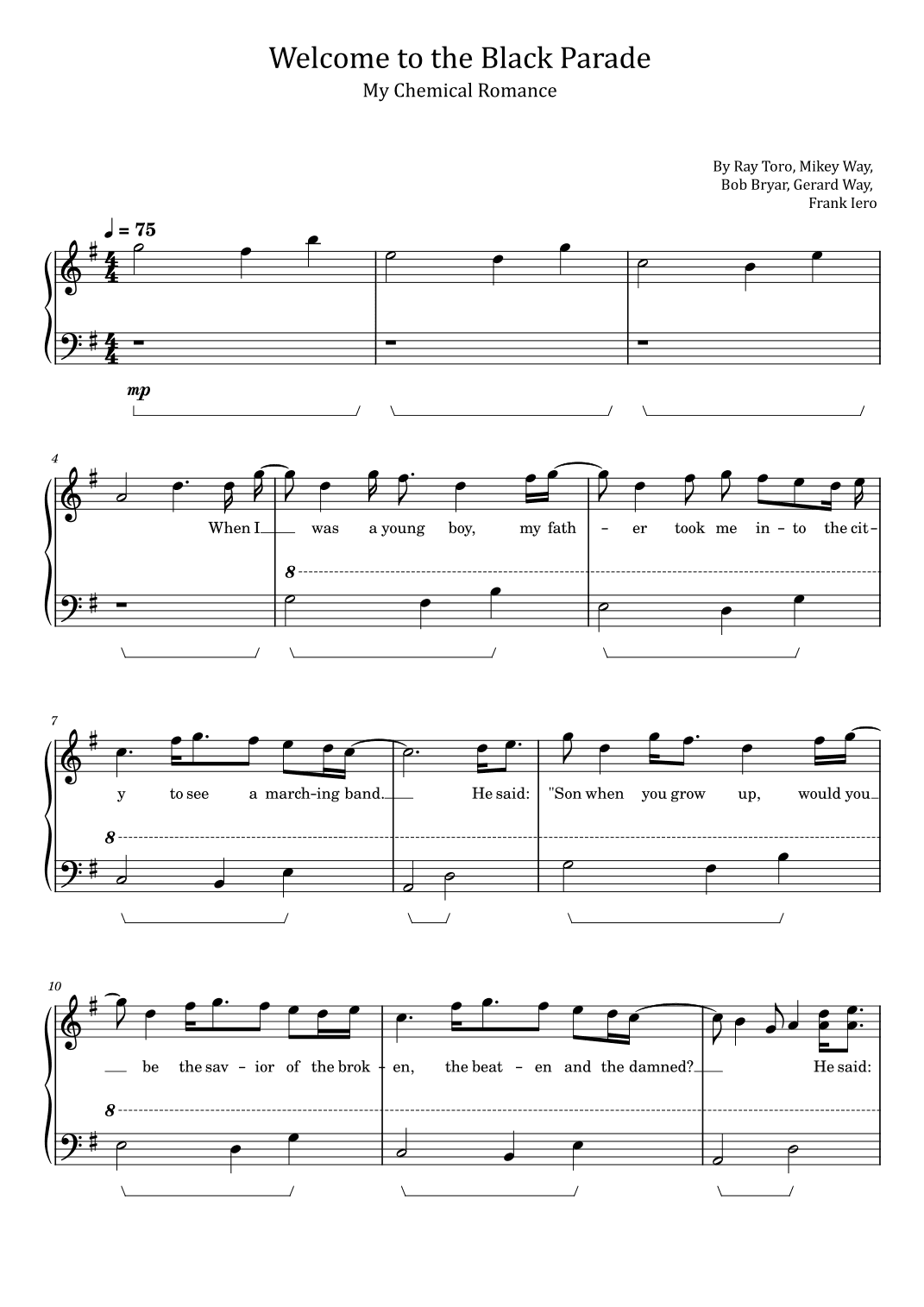 Welcome To The Black Parade (arr. poon)