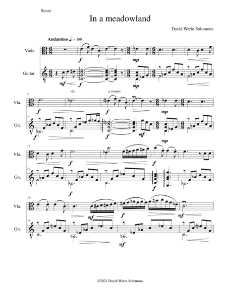 In a Meadowland for viola and guitar
