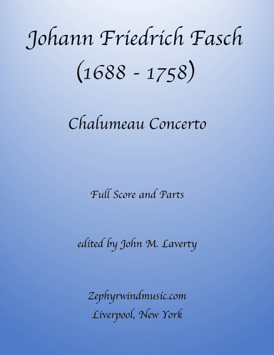 Chalumeau Concerto FaWV L:B 1 (arr. John M. Laverty)