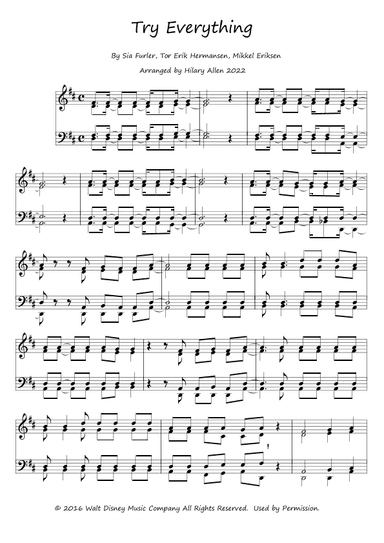 Try Everything (arr. Hilary Allen)