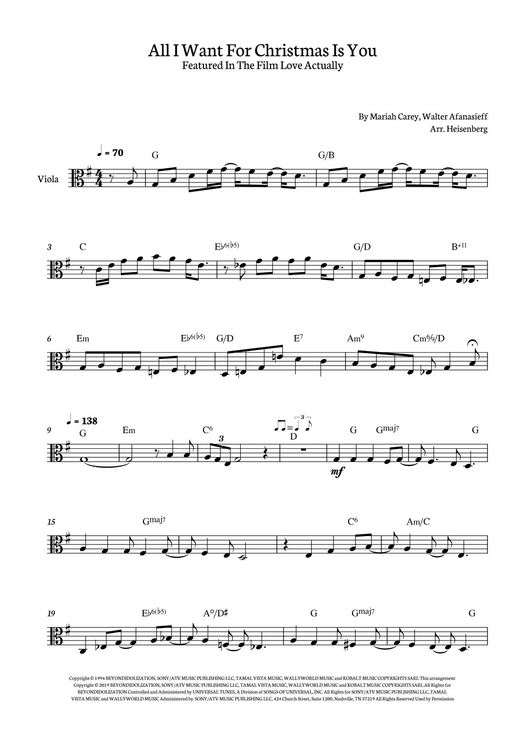 All I Want For Christmas Is You (arr. Heisenberg)