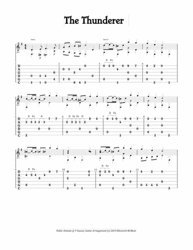 The Thunderer March (For Fingerstyle Guitar Tuned CGDGAD) (arr. Ellsworth McMeen)