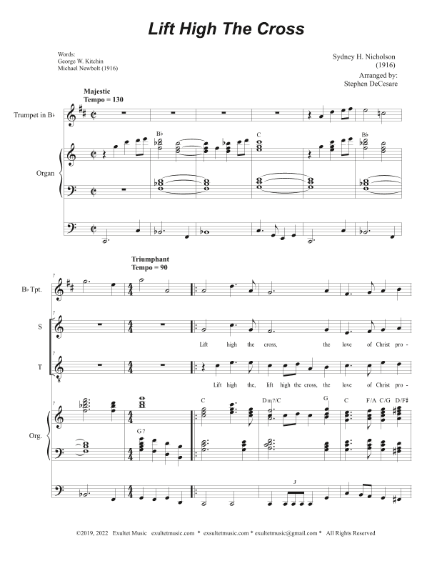 Lift High The Cross (2-part choir - (Soprano & Tenor) (arr. Stephen DeCesare)