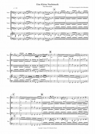 Eine Kleine Nachtmusik (1st movement) for Tuba Quartet (arr. David Burndrett)