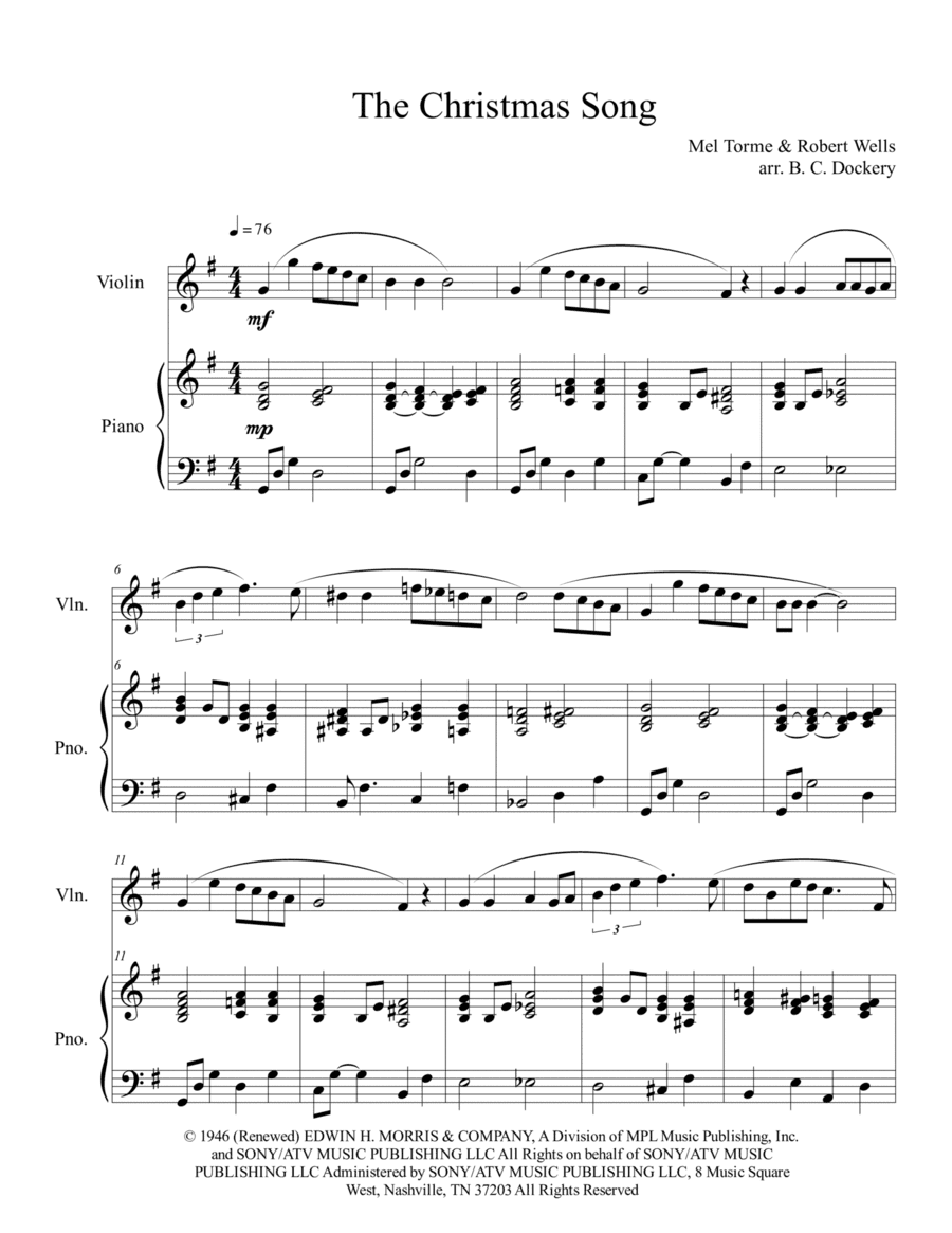 The Christmas Song (chestnuts Roasting On An Open Fire) (arr. B. C. Dockery)