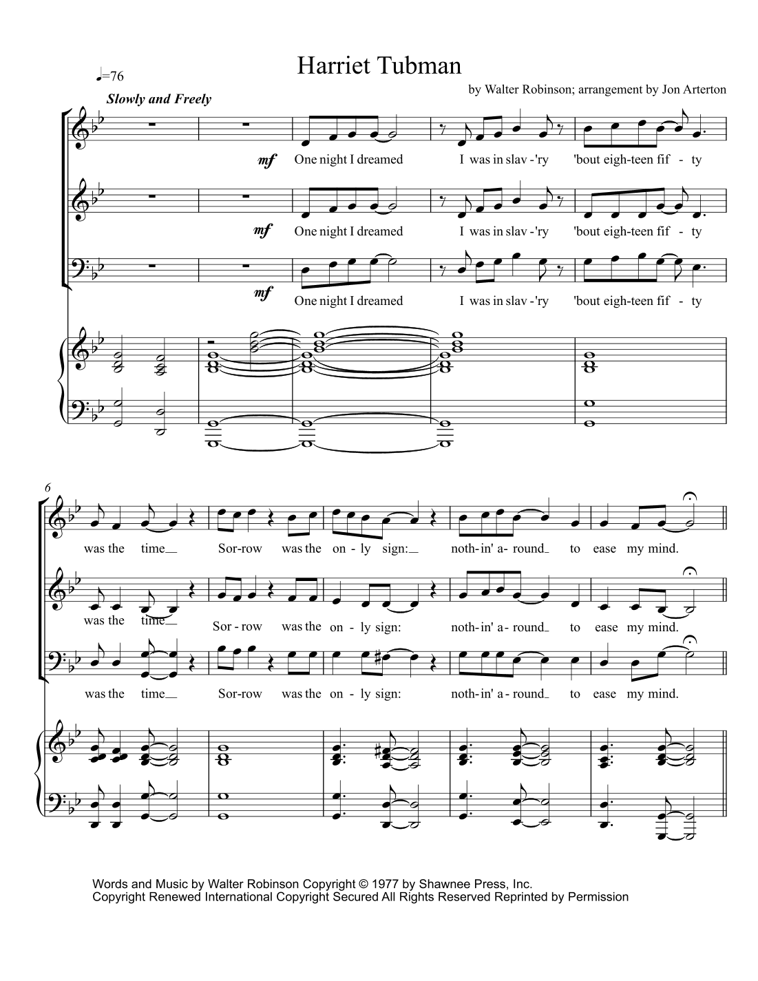 Harriet Tubman (arr. Jon Arterton)